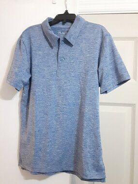 Children's Place Boys Size M (7-8) Short Sleeve White & Blue Polo Shirt